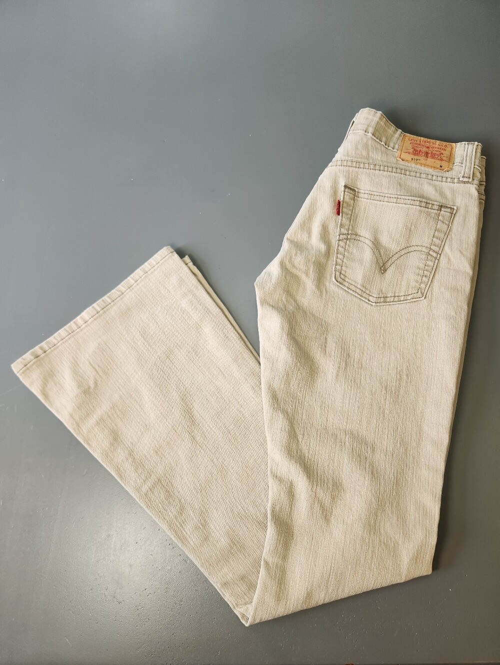 Levi's Jeans Womens Junior 5 Low Rise Flare 519 Tan Khaki Jean Y2K VTG Fit 29x30